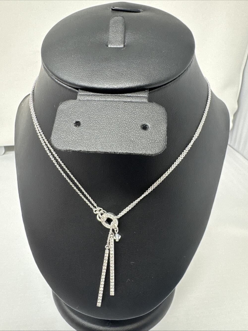 Touchstone Crystal by Swarovski Pave Stick Lariat Convertible Necklace
